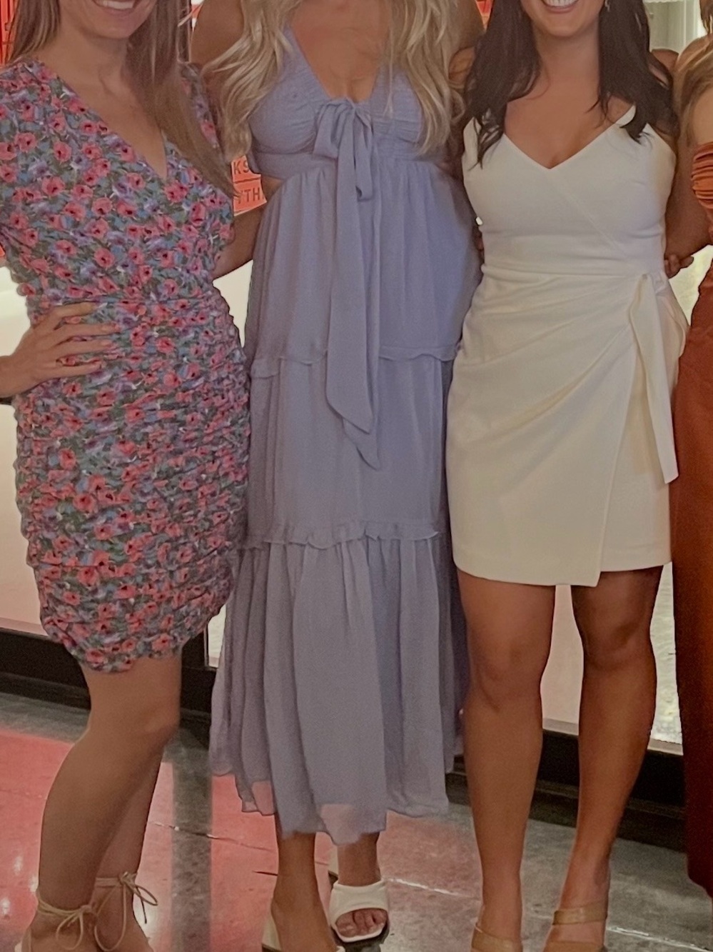 ASOS Lavender Tie-Front Tiered Maxi Dress